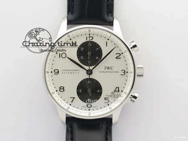 MIROTIME 0108 Portuguese Real PR Real Annual Calendar IW503502 ZF 1:1 Best Edition Black Dial Steel Markers on Black Leather Strap A StreetReady 7134